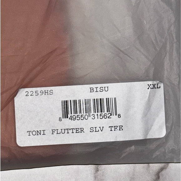 NATION LTD | TONI FLUTTER SLEEVE TOP IN PINK ROSE GOLD BISOU | XXL - Picture 3 of 5